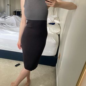 Vintage Knit Sleeveless Two-Tone Dress